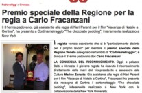 Padova Oggi “Premio speciale Regione Veneto al padovano Carlo Fracanzani”