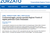 MarinoZorzato.it “Cortinametraggio: premio speciale Regione Veneto al regista padovano Carlo Fracanzani””