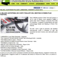 Sentieri del cinema ” A Milano anteprima dei corti finalisti di Rimini Film Festival”