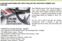 Sentieri del cinema ” A Milano anteprima dei corti finalisti di Rimini Film Festival”